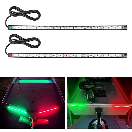 Yeenoon Boat Navigation Lights Bow Lights Night Fishing No Drilling LED Marine Navigation Light for Kayak Pontoon Jon Canoe Bass (Red+Green)